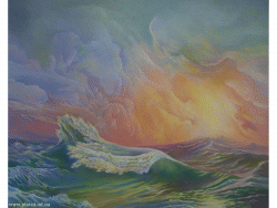 Valul (ulei pe panou). The wave (oil on panel, 72x58 cm.)